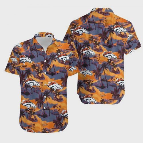 Denver Broncos NFL Logo Pattern Hawaiian Shirt Gift for Men and Women