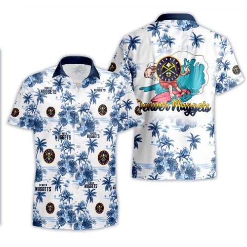Denver Nuggets 3D Button 3D Button Hawaiian Shirt Gift for Men Dad Father Gift for Men Dad Father V58