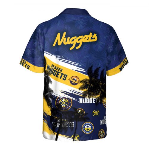 Denver Nuggets Hibiscus Flower And Summer Pattern Print 3D Button 3D Button Hawaiian Shirt Gift for Men Dad Father Gift for Men Dad Father
