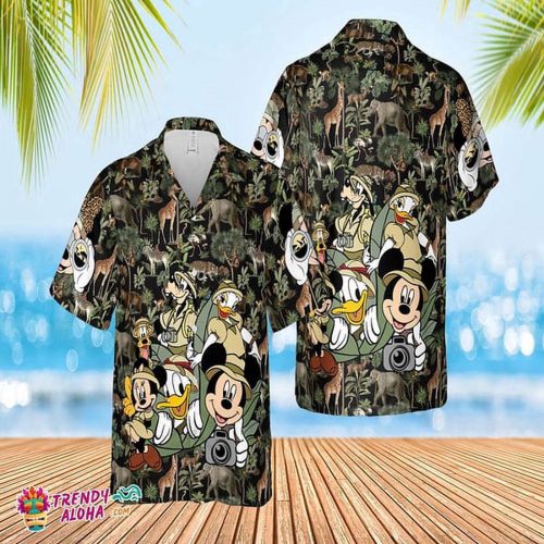 Vintage Disney Animal Kingdom Hawaiian Shirt - Mickey Safari Trip & Safari Mode
