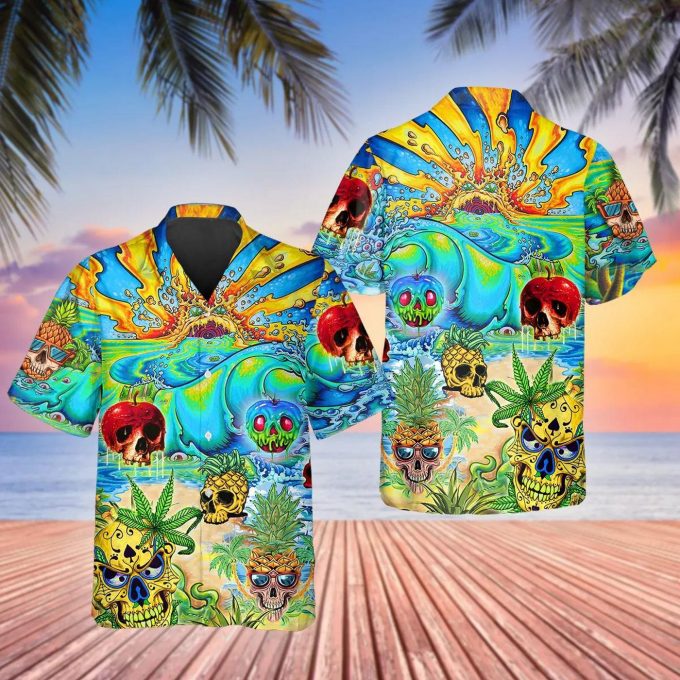 Fabulous Skull Hawaiian Shirt Skull & Viking Aloha Shirt