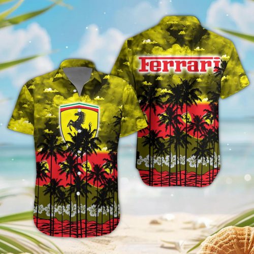 Ferrari 3D Button Hawaii Shirt Gift for Men Dad Father