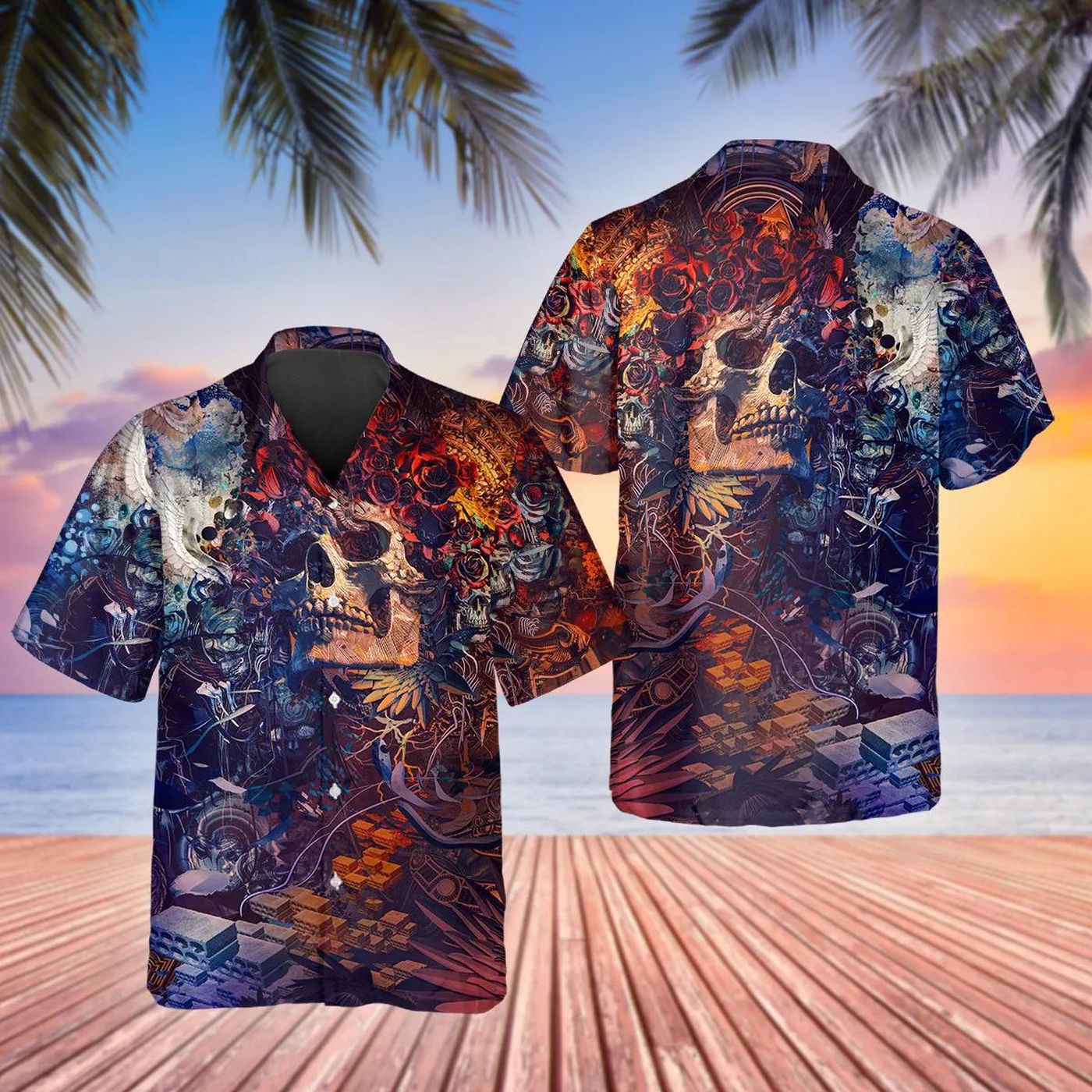 Floral Grateful Dead Skull Hawaiian Shirt Skull & Viking 3D Clothing Skull Aloha Shirt Floral Grateful Dead Skull Hawaiian Shirt Skull & Viking 3D Clothing Skull Aloha Shirt