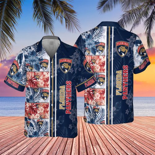 Florida Panthers 2023 V1 AOP 3D Button 3D Button Hawaiian Shirt Gift for Men Dad Father Gift for Men Dad Father SH1NHFI