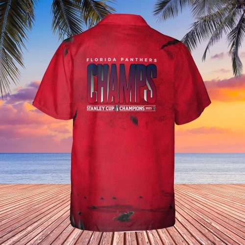 Florida Panthers Champions 2023 On Red Background 3D 3D Button 3D Button Hawaiian Shirt Gift for Men Dad Father Gift for Men Dad Father
