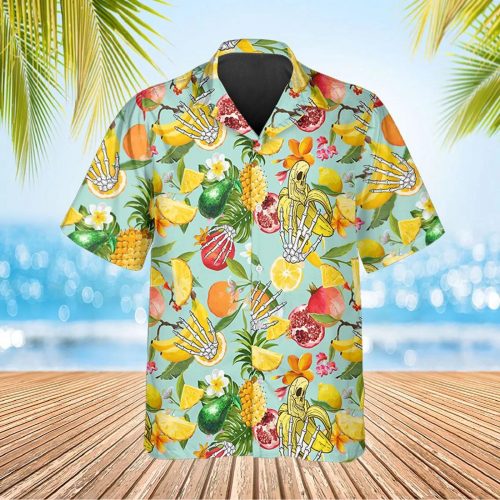 Fruitful And Banana Skull Hawaiian Shirt Skull & Viking 3D  Clothing Skull Aloha Shirt