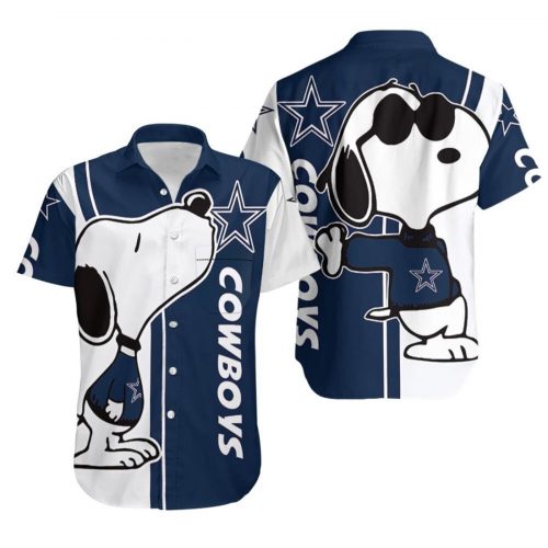 Funny Dallas Cowboys Snoopy 3D 3D Button Hawaiian Shirt Gift for Men Dad Father