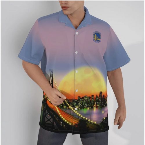 Golden State Warriors City Art 3D 3D Button 3D Button Hawaiian Shirt Gift for Men Dad Father Gift for Men Dad Father