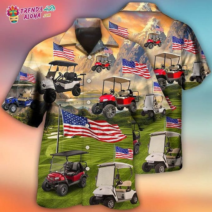 Golf Independence Day Club Car Hawaiian Shirt – Trendy Aloha
