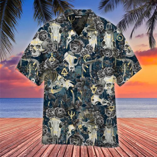 Gothic Skull Hawaiian Shirt Beach Hawaiian Shirt For Men Women Aloha Shirt Gift