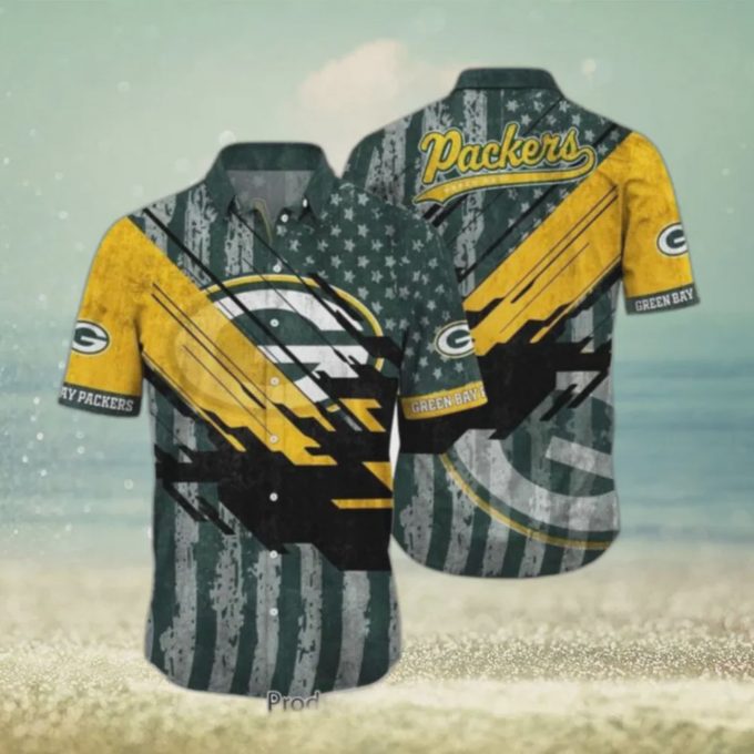Green Bay Packers NFL American Flag Hawaiian Shirt Gift for Men and Women