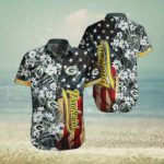 Green Bay Packers NFL Us Flag Flower Hawaiian Shirt Gift for Men and Women