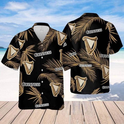 Guinness Hawaiian Shirt: Palm Leaves Pattern for Beach Lovers Summer Vacation & Beer Enthusiasts