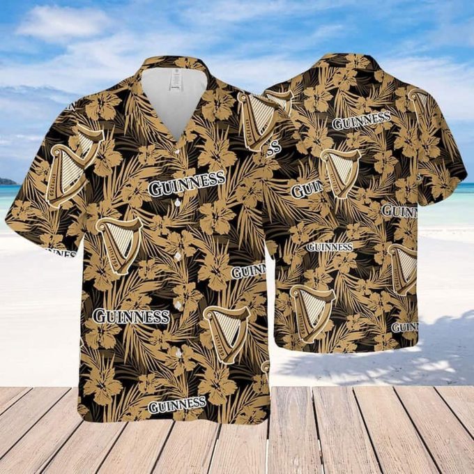 Guinness Hawaiian Shirt – Tropical Flower Pattern – Beer Lover Gift Aloha Shirt for Men & Women – Summer Holiday