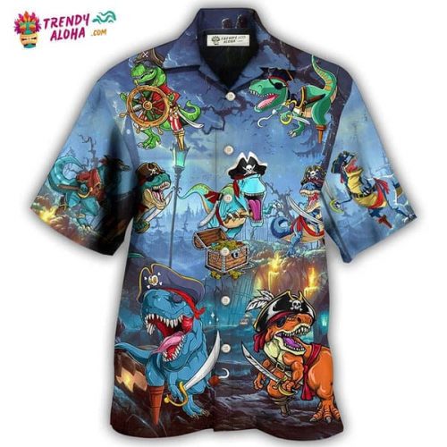 Halloween Pirate Dinosaur Scary Hawaiian Shirt – Trendy Aloha
