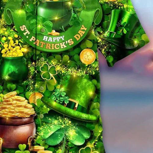 Happy St. Patrick’s Day Hawaiian Shirt – Men’s Casual Happy St. Patrick’s Day Hawaiian Shirt