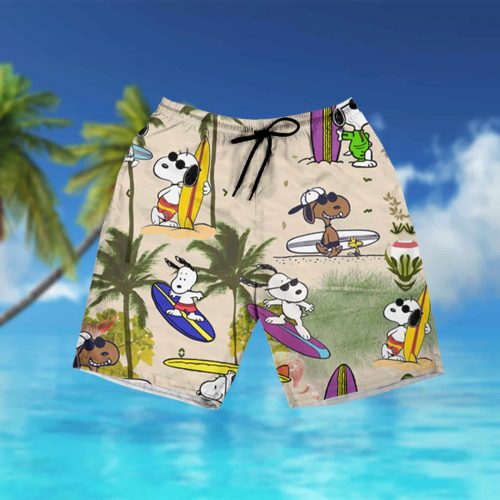 Hawaii Shirt Snoopy Surfing 3D Button Hawaiian Shirt Gift for Men Dad Father-ZX10185 2023 summer shirt
