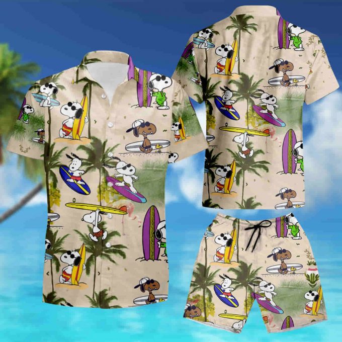 Hawaii Shirt Snoopy Surfing 3D Button Hawaiian Shirt Gift for Men Dad Father-ZX10185 2023 summer shirt