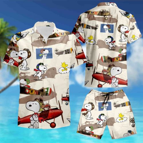 HOT PLANE AND SNOOPY VINTAGE HAWAIIAN 2023 summer shirt
