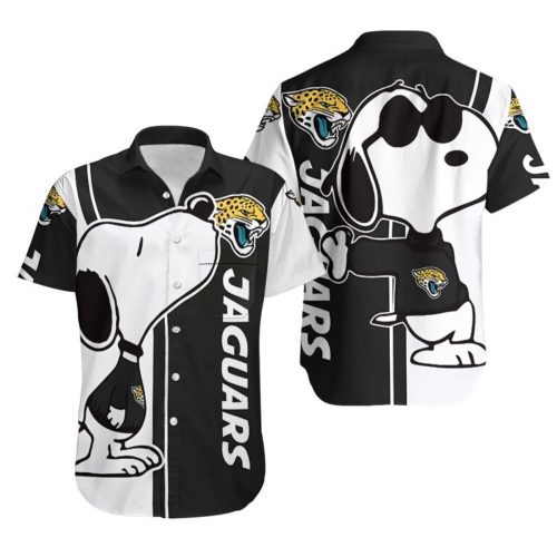 Jacksonville Jaguars Snoopy Lover All-over Print 3D Button Hawaiian Shirt Gift for Men Dad Father