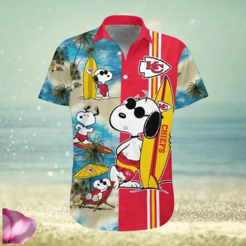 Kansas City Chiefs Snoopy Aloha 3D Button Hawaiian Shirt Gift for Men Dad Father
