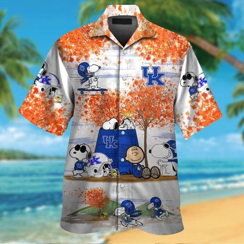 Kentucky Wildcats & Snoopy 3D Button Hawaiian Shirt Gift for Men Dad Father