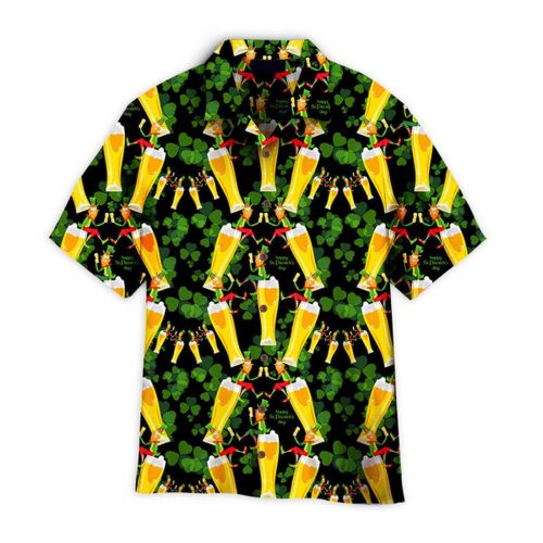 St Patrick s Day Hawaiian Shirt: Leprechaun Beer Aloha Shirt for Men and Women