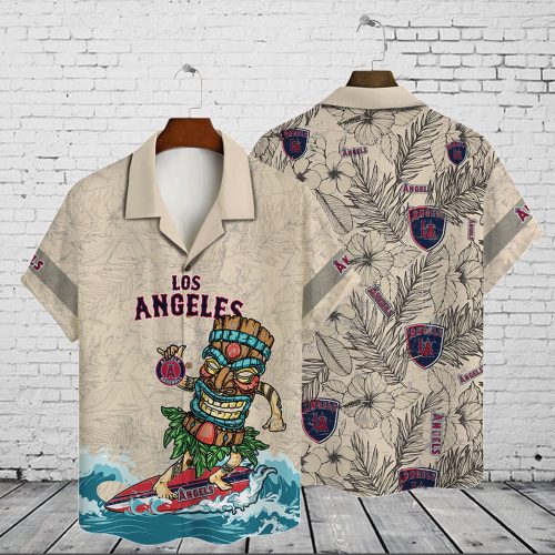 Los Angeles Angels 2023 AOP 3D Button 3D Button Hawaiian Shirt Gift for Men Dad Father Gift for Men Dad Father V19