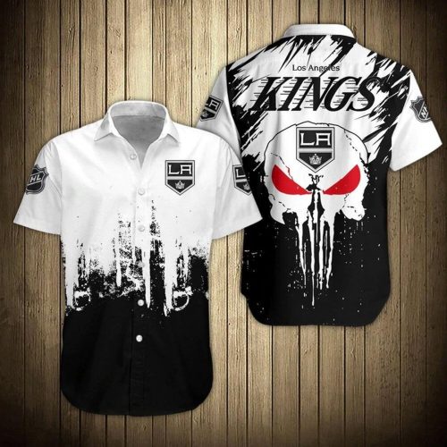Los Angeles Kings Hawaiian Shirt Skull NHL Los Angeles Kings Aloha Shirt For Summer Vacation Los Angeles Kings Hockey Fan Gift Idea
