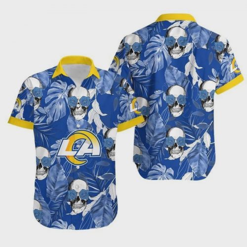Los Angeles Rams NFL Coconut Leaves And Skulls Hawaiian Shirt Gift for Men and Women