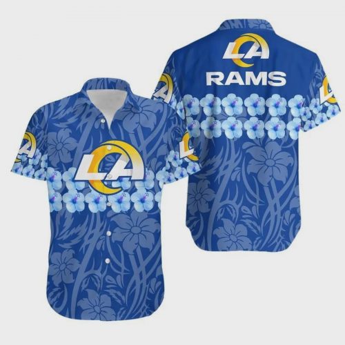 Los Angeles Rams NFL Flower And Logo Hawaiian Shirt Gift for Men and Women