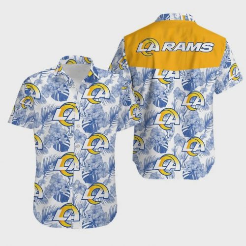 Los Angeles Rams NFL Hibiscus Flowers Hawaiian Shirt Gift for Men and Women