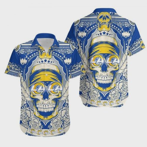 Los Angeles Rams Skull NFL Hawaiian Shirt Gift for Men and Women