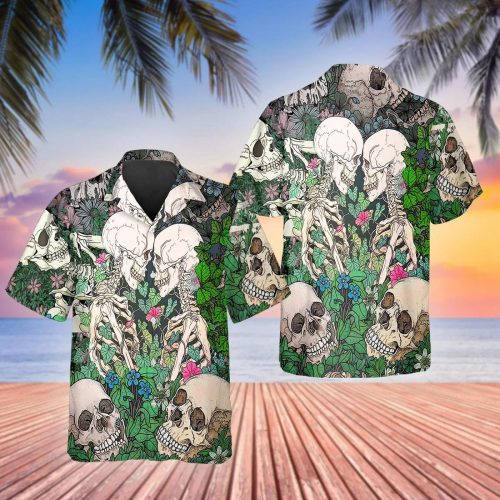 Love Till Death Couple Skull Hawaiian Shirt Skull & Viking 3D  Clothing Skull Aloha Shirt
