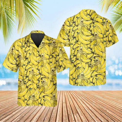 Massive Banana Skull Hawaiian Shirt Skull & Viking 3D  Clothing Fruits Lover Gift