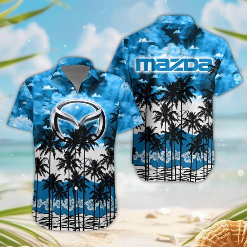 Mazda 3D Button Hawaii Shirt Gift for Men Dad Father