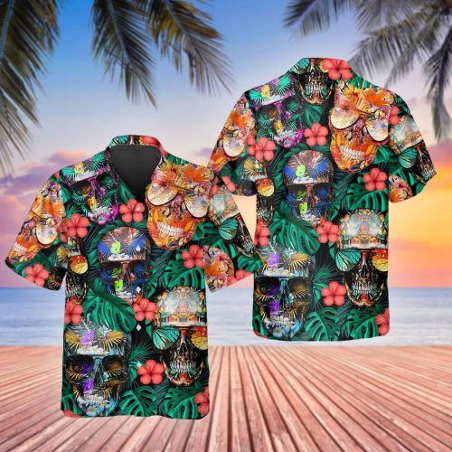 Mexican Vibe Skull Hawaiian Shirt Skull & Viking 3D  Clothing Skull Aloha Shirt