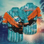 Miami Dolphins NFL US Flag Vintage Hawaiian Shirt Gift for Men and Women