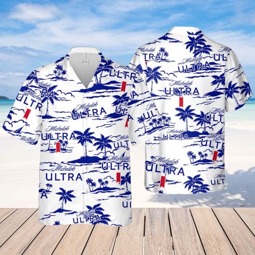 Stylish Michelob Ultra Hawaiian Shirt with Beach Pattern - Perfect for Beach Lovers!