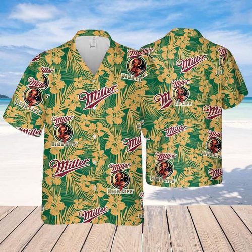 Miller High Life Hawaiian Shirt: Tropical Flower Pattern Gift for Beer Lovers