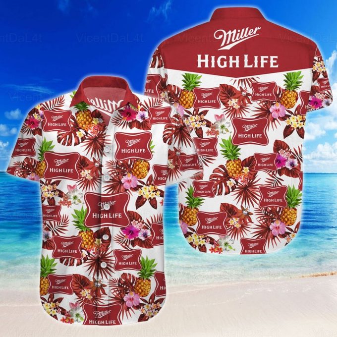 Miller High Life Hawaiian Shirt – Tropical Beach Vacation Gift Men Women Aloha Shirt Beer Lover Gift Idea
