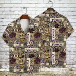 Minnesota Vikings 2023 AOP 3D Button 3D Button Hawaiian Shirt Gift for Men Dad Father Gift for Men Dad Father V19