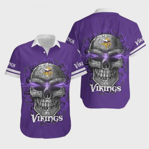 Minnesota Vikings Sugar Skull NFL Hawaiian Shirt Gift for Men and Women