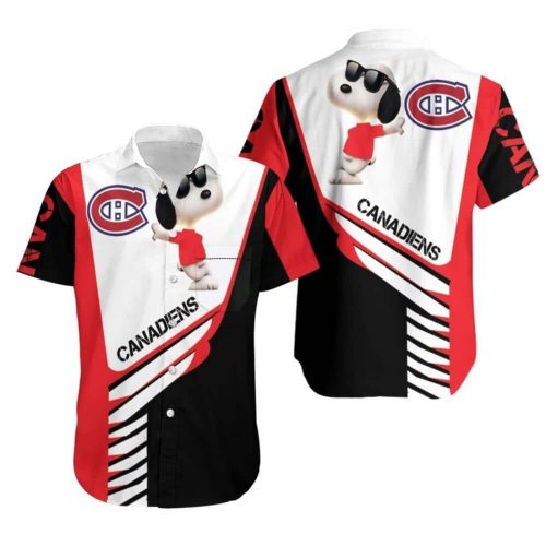 Montreal Canadiens Snoopy For Lover Hoodie 3D Button Hawaiian Shirt Gift for Men Dad Father
