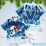 NCAA Villanova Wildcats Snoopy Dabbing The Peanuts 3D Button Hawaiian Shirt Gift for Men Dad Father Aloha Shirt
