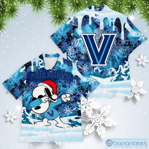NCAA Villanova Wildcats Snoopy Dabbing The Peanuts 3D Button Hawaiian Shirt Gift for Men Dad Father Aloha Shirt