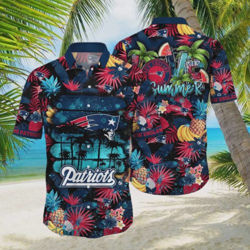 New England Patriots NFL Flower Art Hawaiian Shirt Gift for Men and Women