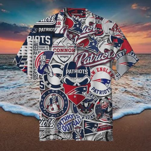 New England Patriots NFL Striped Men’s Hawaiian Shirt Gift for Men and Women
