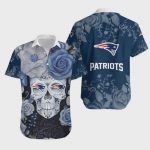 New England Patriots Skull NFL Art Hawaiian Shirt Gift for Men and Women
