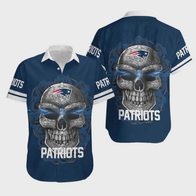 New England Patriots Sugar Skull NFL Hawaiian Shirt Gift for Men and Women